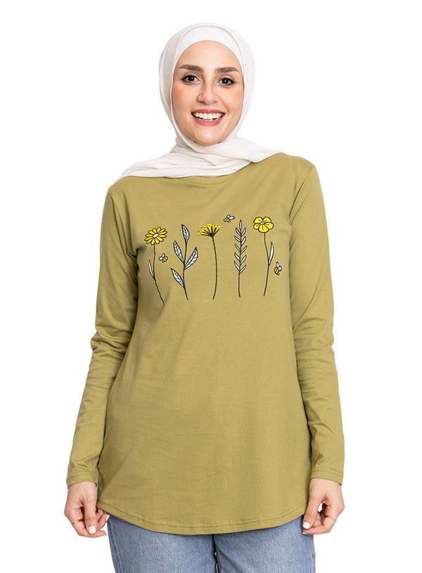 Fern Printed Long - Sleeve Design 52 - Khotwh